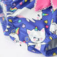 Fall Ghost Cat Print Girls Long Sleeve Romper