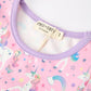 Pink Unicorn Girls Pocket Dress Rainbow Star Print