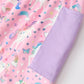 Pink Unicorn Girls Pocket Dress Rainbow Star Print