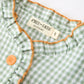 Fall Plaid Girls Dress Pumpkin Applique Ruffle Button Dress