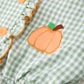 Fall Plaid Girls Dress Pumpkin Applique Ruffle Button Dress