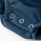 Thanksgiving Fall Turkey Applique Navy Baby Girls Romper