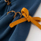 Thanksgiving Fall Turkey Applique Navy Baby Girls Romper