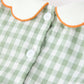 Fall Plaid Girls Dress Pumpkin Bow Smocked Peter Pan Collar