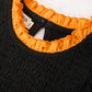 Girls Halloween Dog Pumpkin Applique Dress Puff Sleeve
