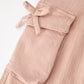 Girls Solid Cargo Leggings Side Bow Pocket Wide Leg Pants