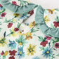 Green Floral Girls Dress Petal Collar Bow Waist Puff Sleeve Dress