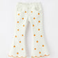 Girls Pumpkin Embroidered Wide-Leg Pants Fall Scallop Hem Casual Pants