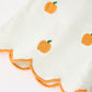 Girls Pumpkin Embroidered Wide-Leg Pants Fall Scallop Hem Casual Pants