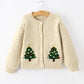 Christmas Tree Knit Cardigan Kids Holiday Sweater Button Front