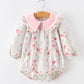Fall Girls Floral Lace Collar Ruffle Romper Long-sleeved