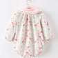 Fall Girls Floral Lace Collar Ruffle Romper Long-sleeved