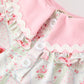 Fall Girls Floral Lace Collar Ruffle Romper Long-sleeved