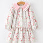 Fall Girls Floral Peter Pan Collar Ruffle Long-sleeved Dress