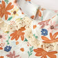 Fall Girls Floral Lace Collar Puff Sleeve Outfit Set