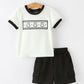 Halloween Ghost Smocked Embroidered Tee Boys Short Set
