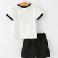 Halloween Ghost Smocked Embroidered Tee Boys Short Set