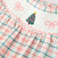 Girls Christmas Plaid Smocked Bloomers Set with Tree Embroidery