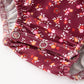 Burgundy Floral Smocked Baby Girl Bubble Romper Peter Pan Collar