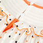 Halloween Pumpkin Smocked Girls Dress Polka Dot Ruffle Sleeve