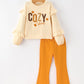 Fall Cozy Girls Ruffle Top Bell Bottom Pants Set