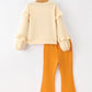 Fall Cozy Girls Ruffle Top Bell Bottom Pants Set