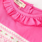 Fall Girl Hot Pink Ruffle Smocked Embroidery Dress
