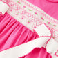 Fall Girl Hot Pink Ruffle Smocked Embroidery Dress