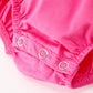 Fall Baby Girl Hot Pink Ruffle Smocked Embroidery Romper