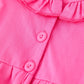 Fall Baby Girl Hot Pink Ruffle Smocked Embroidery Romper
