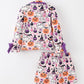 Halloween Pumpkin Ghost Print Girls Pajama Set