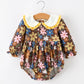 Fall Retro Floral Baby Girls Bubble Romper