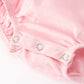 Fall Pink Smocked Baby Girl Bubble Romper Peter Pan Collar Floral Detail