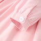 Fall Pink Smocked Girls Dress Peter Pan Collar Long Sleeve Floral Detail