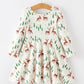 Christmas Girls Deer & Pine Tree Holiday Twirl Dress