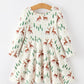 Christmas Girls Deer & Pine Tree Holiday Twirl Dress