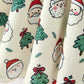 Girls Santa & Christmas Tree Print Twirl Dress