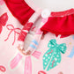 Baby Girl Christmas Smocked Bubble Romper Bow Print