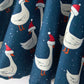 Christmas Girls Goose Twirl Dress Navy Long Sleeve Dress