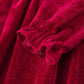 Christmas Velvet Smocked Girls Dress with Pearl Detail