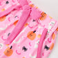 Halloween Pumpkin Ghost Print Girls Pajama Set Long Sleeve Top and Shorts