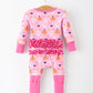 Halloween Pumpkin Ghost Print Baby Girl Pajamas Ruffle Zipper Romper