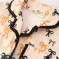 Halloween Bow Print Girls Pajama Set Long Sleeve Top and Shorts