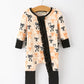 Halloween Bow Print Baby Girl Pajamas Ruffle Zipper Romper
