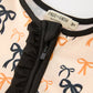 Halloween Bow Print Baby Girl Pajamas Ruffle Zipper Romper