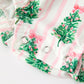 Christmas Tree Print Ruffle Bow Baby Girl Bubble Romper