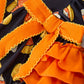 Halloween Candy Corn Baby Girl Bubble Romper Ruffle