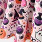 Halloween Pumpkin Ghost Print Girls Twirl Dress Short Sleeve