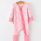 Halloween Ghost Baby Girl Pink Pajamas Ruffle Zipper Romper