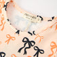 Halloween Bow Print Girls Twirl Dress Long Sleeve with Pockets